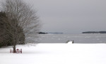 snow, wharf, Bay