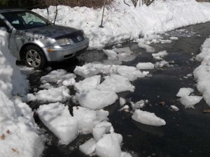 Ice chunks in driveway
